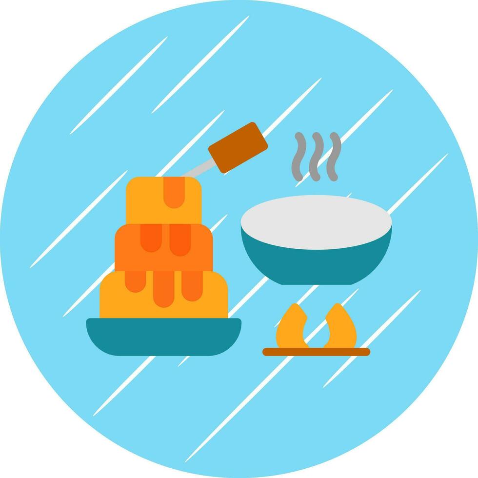 Chocolate Fondue Vector Icon Design