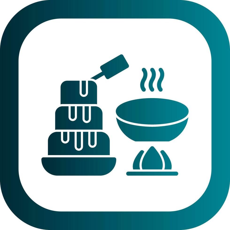 Chocolate Fondue Vector Icon Design