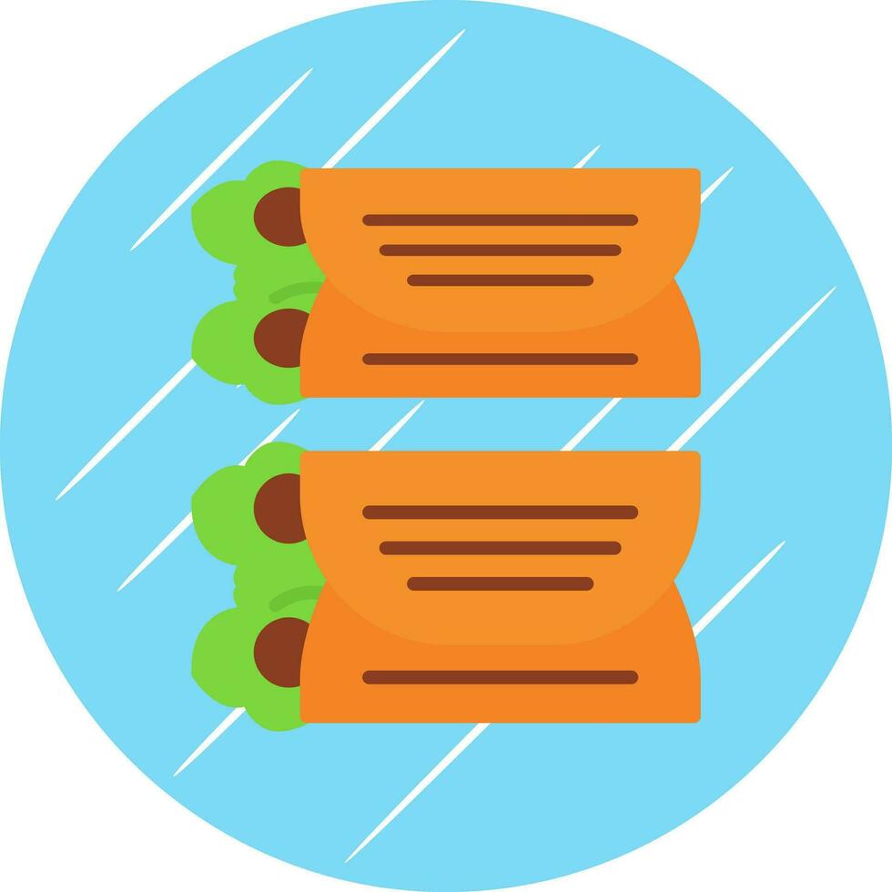 Breakfast Burrito Vector Icon Design