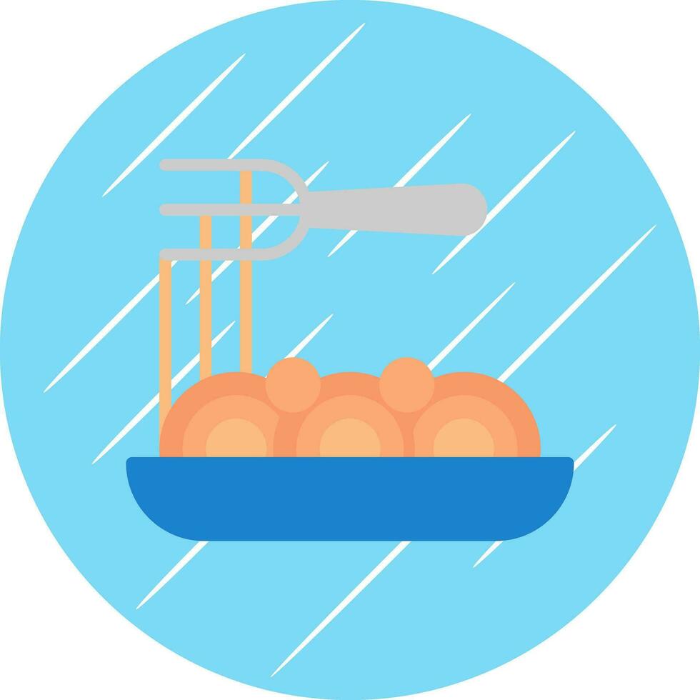 Spaghetti Bolognese Vector Icon Design