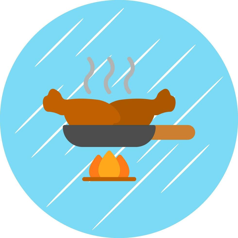 Chicken Stir-Fry Vector Icon Design