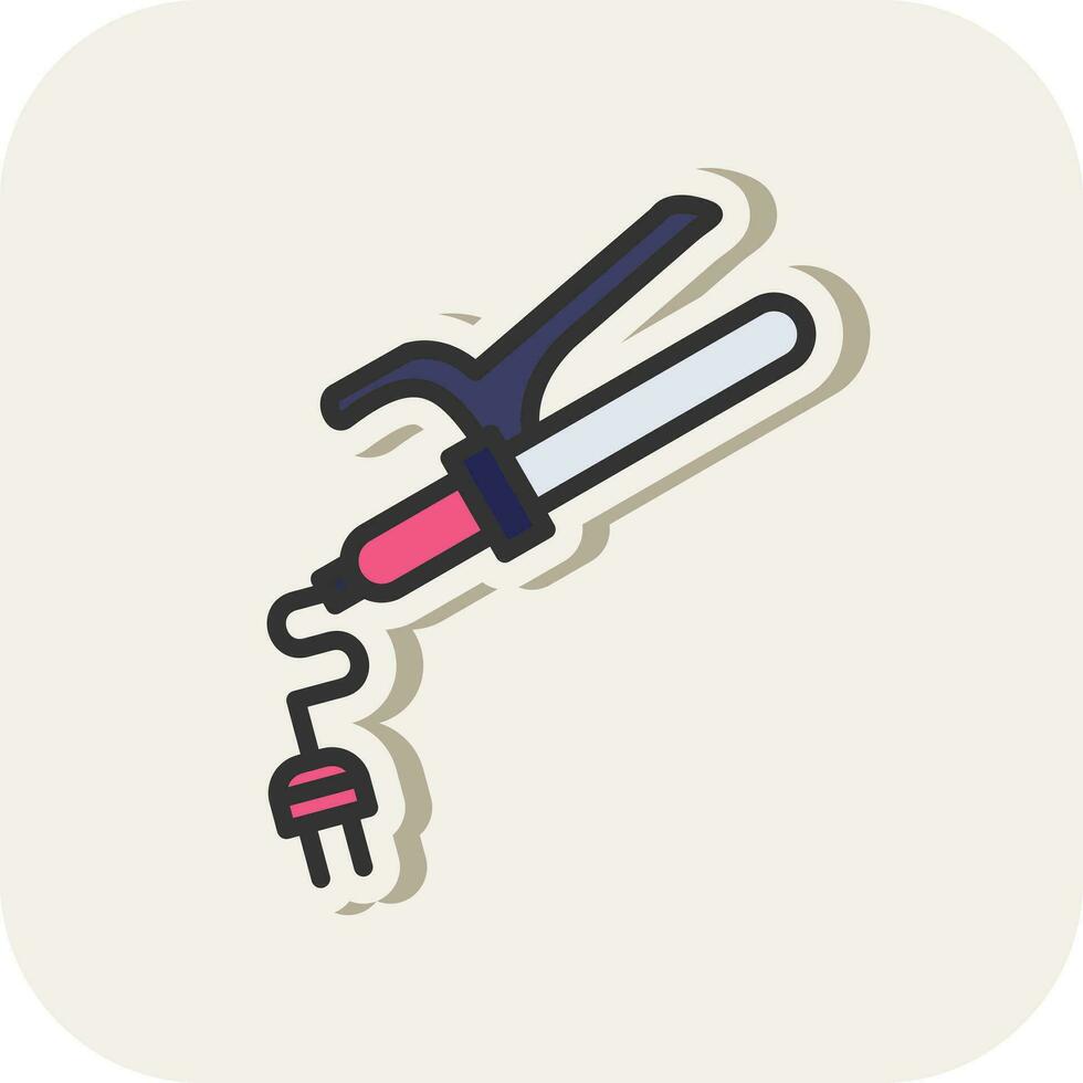 Curling Iron Vector Icon Design