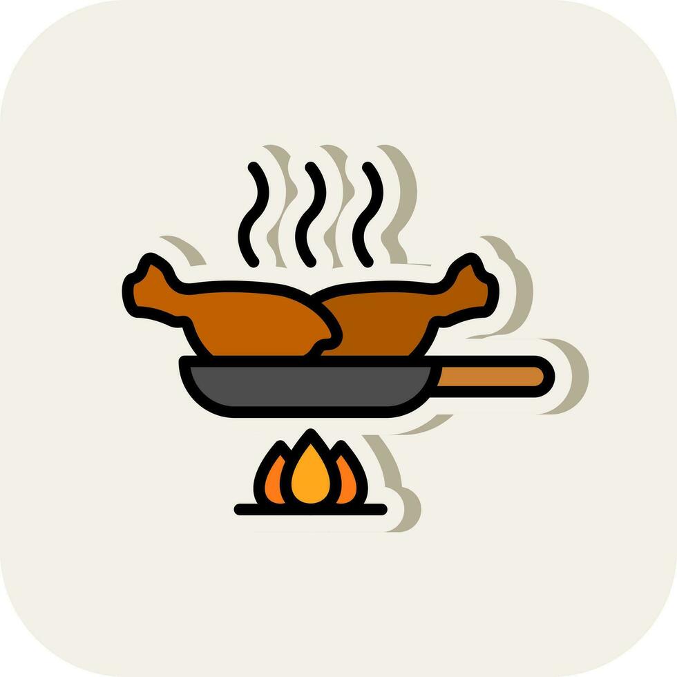 Chicken Stir-Fry Vector Icon Design
