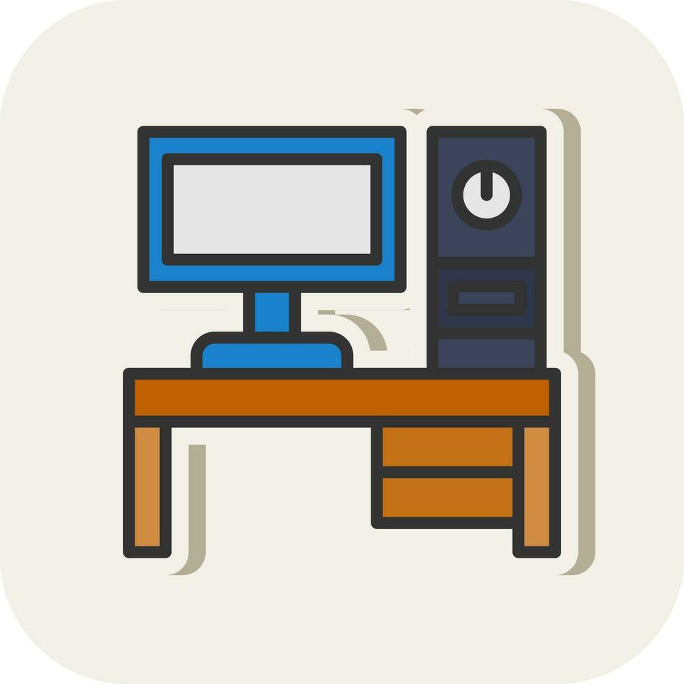 escritorio ordenador personal vector icono diseño