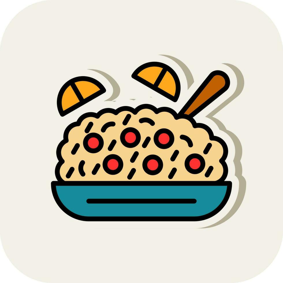 frito arroz vector icono diseño