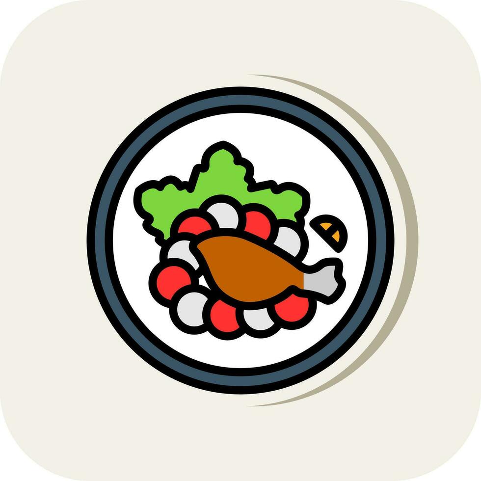 pollo ensalada vector icono diseño