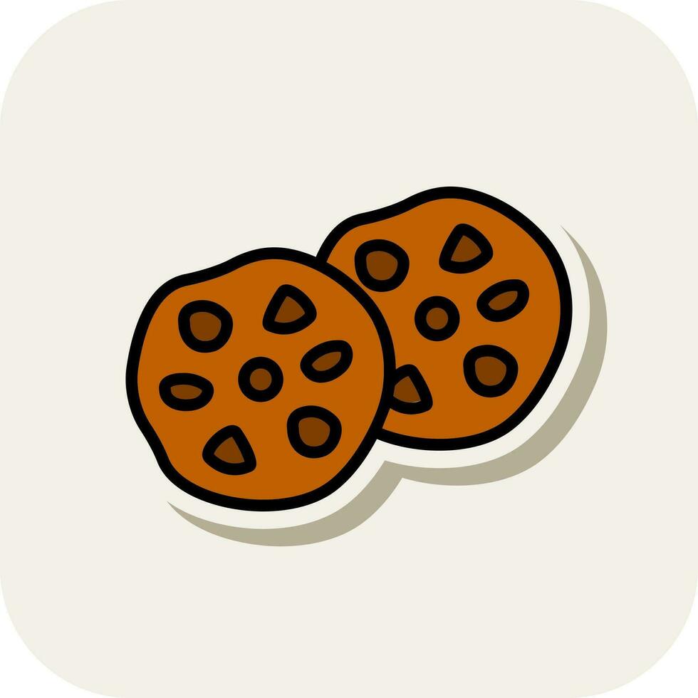 Chocolate Chip Cookies Vector Icon Design