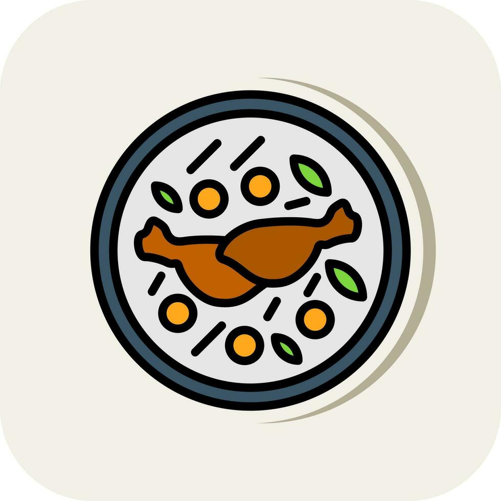 pollo curry vector icono diseño