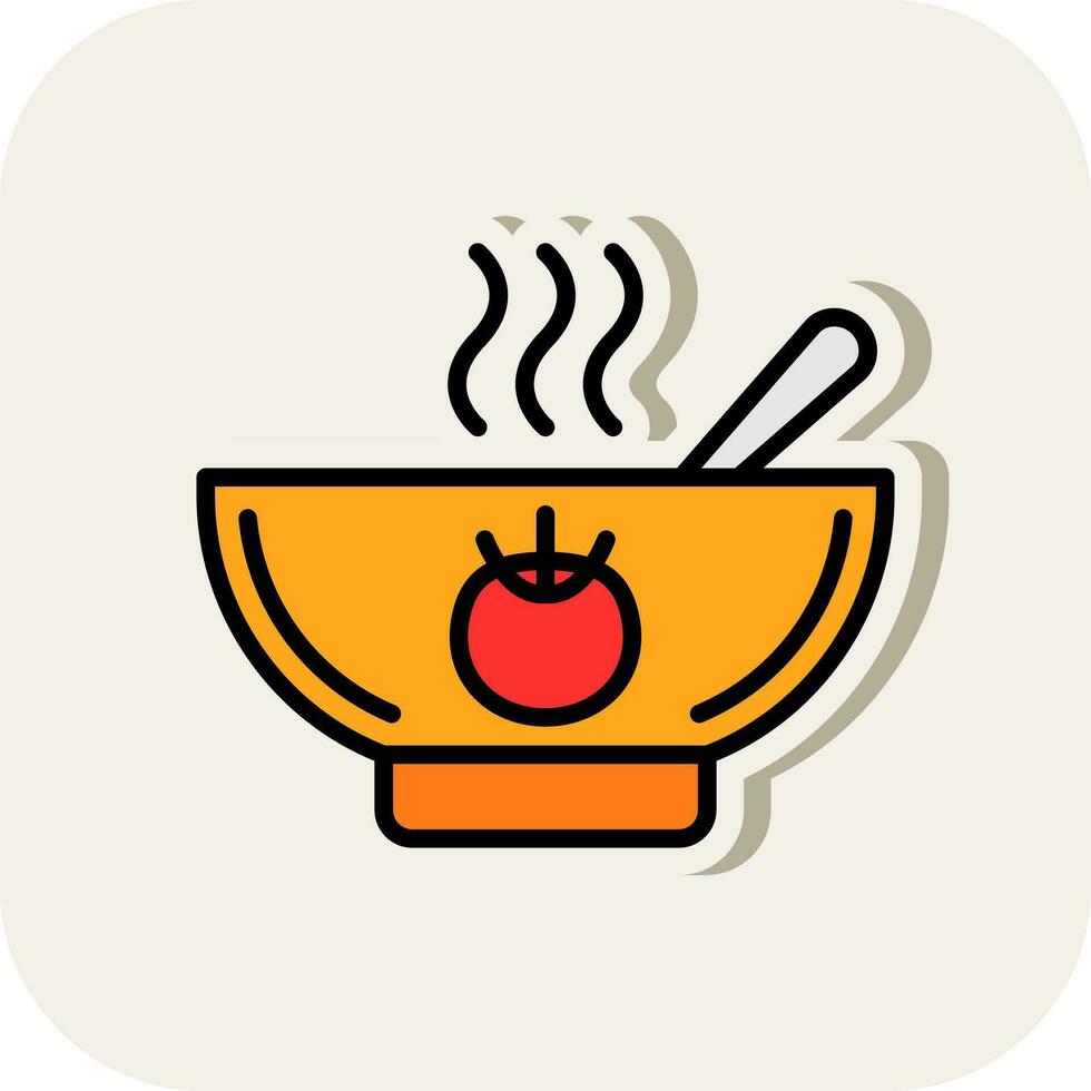 Tomato Soup Vector Icon Design