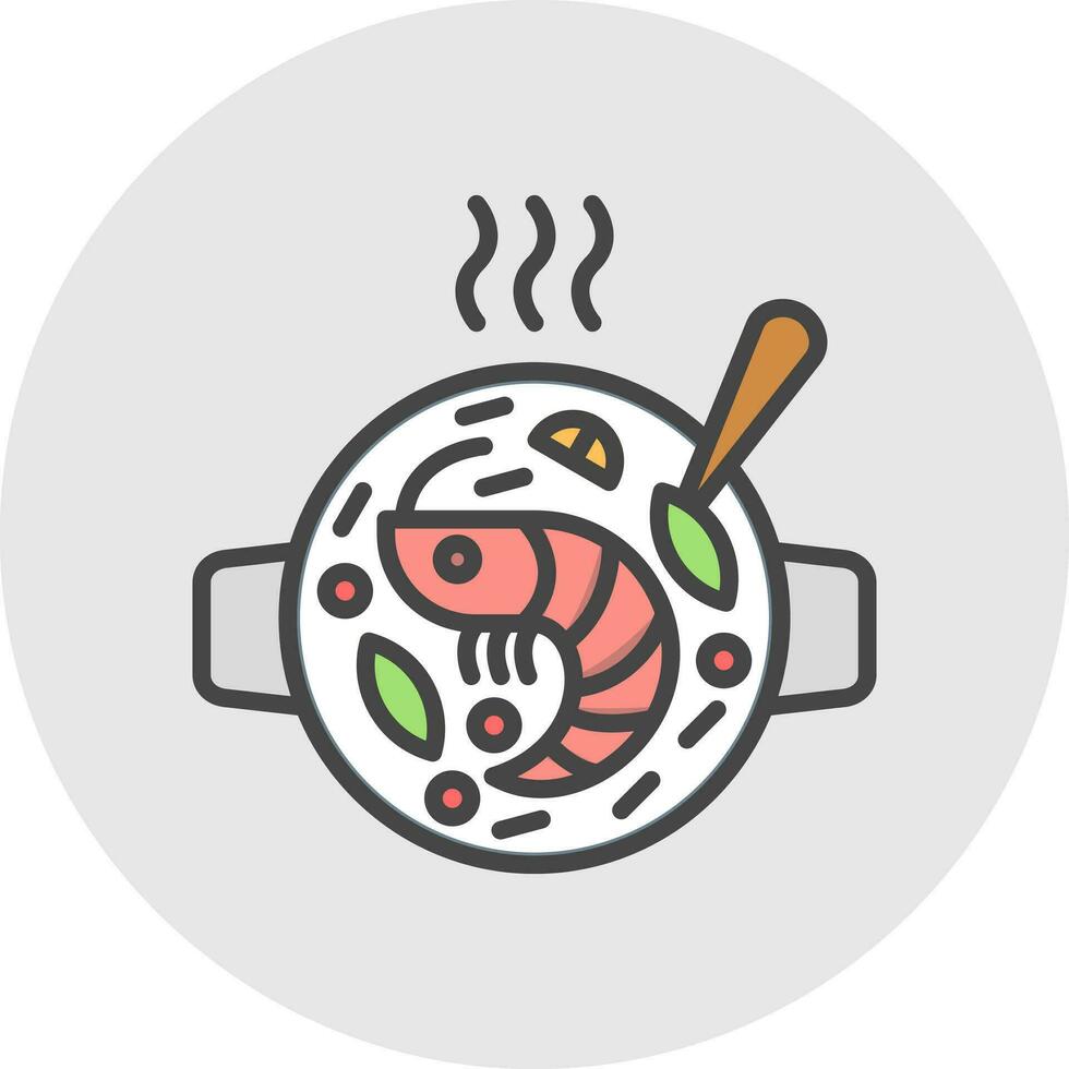 Mariscos paella vector icono diseño