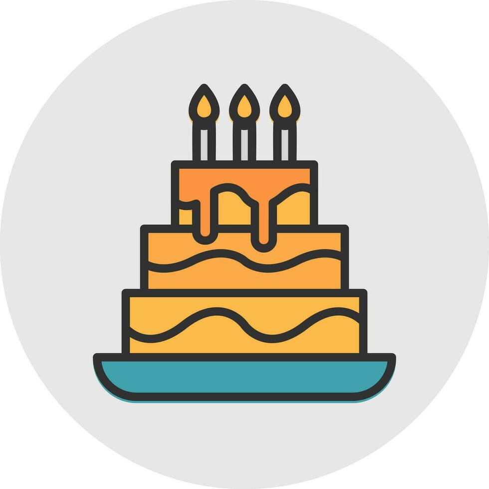 Chocolate Cake Vector Icon Design