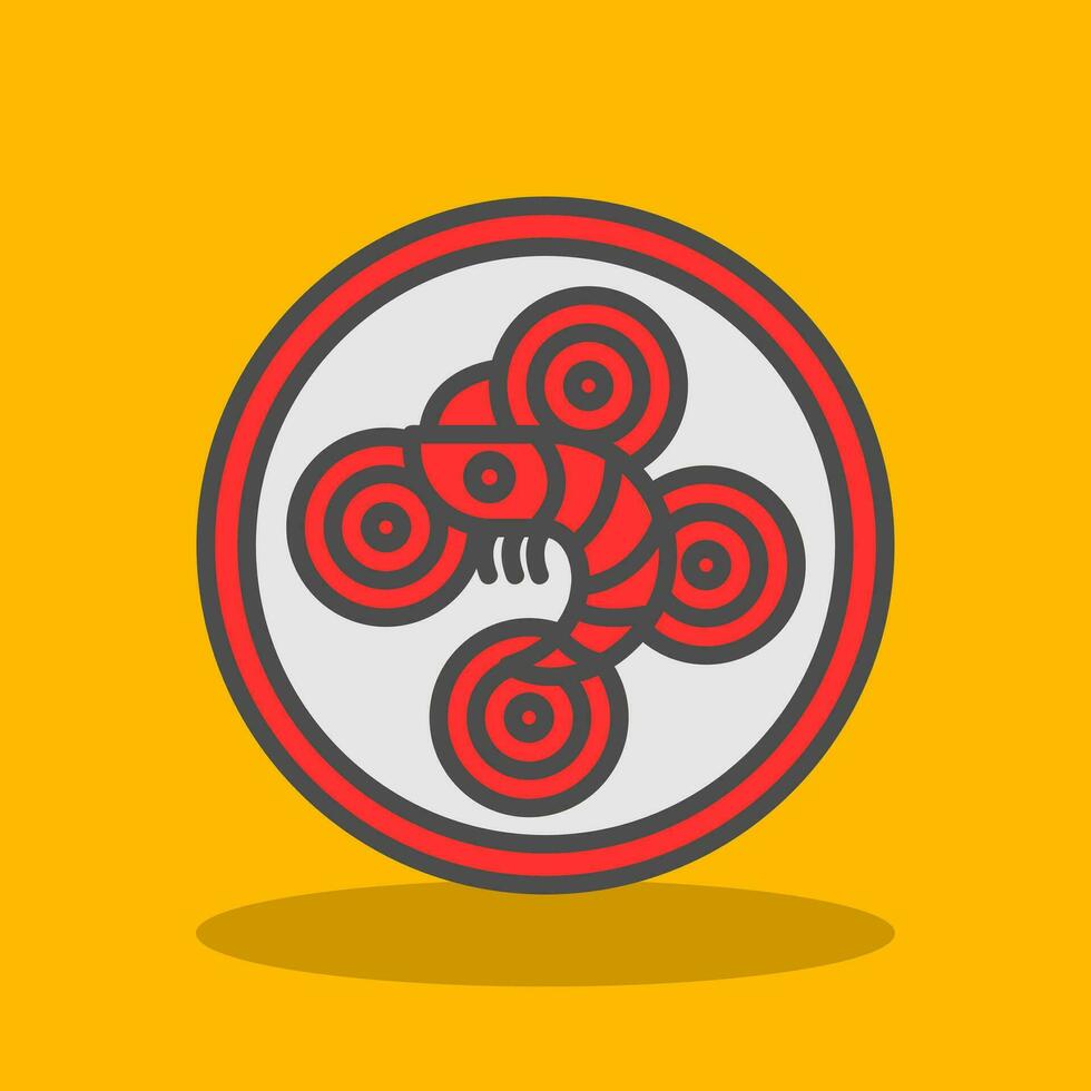 Shrimp Pasta Vector Icon Design