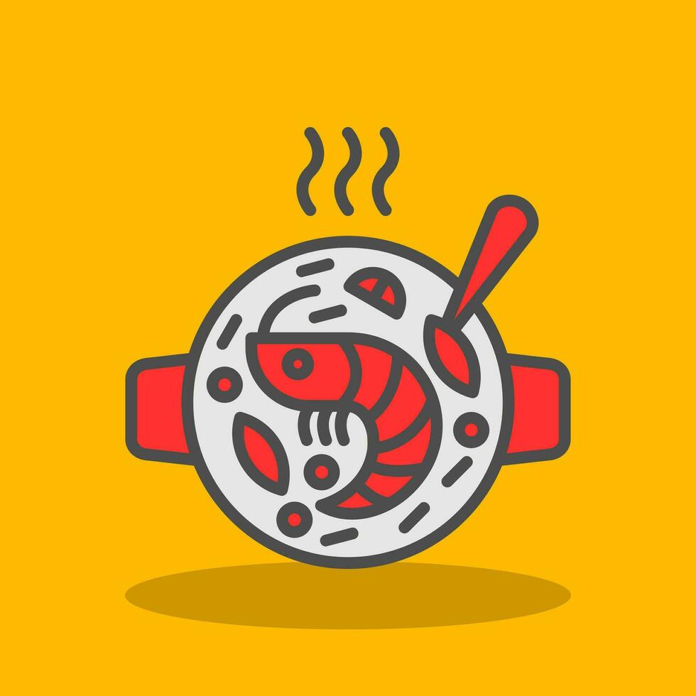 Seafood Paella Vector Icon Design