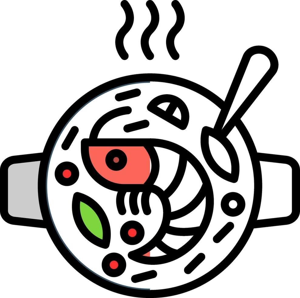 Seafood Paella Vector Icon Design