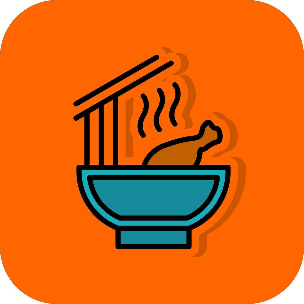 Chicken Noodle Soup Vector Icon Design