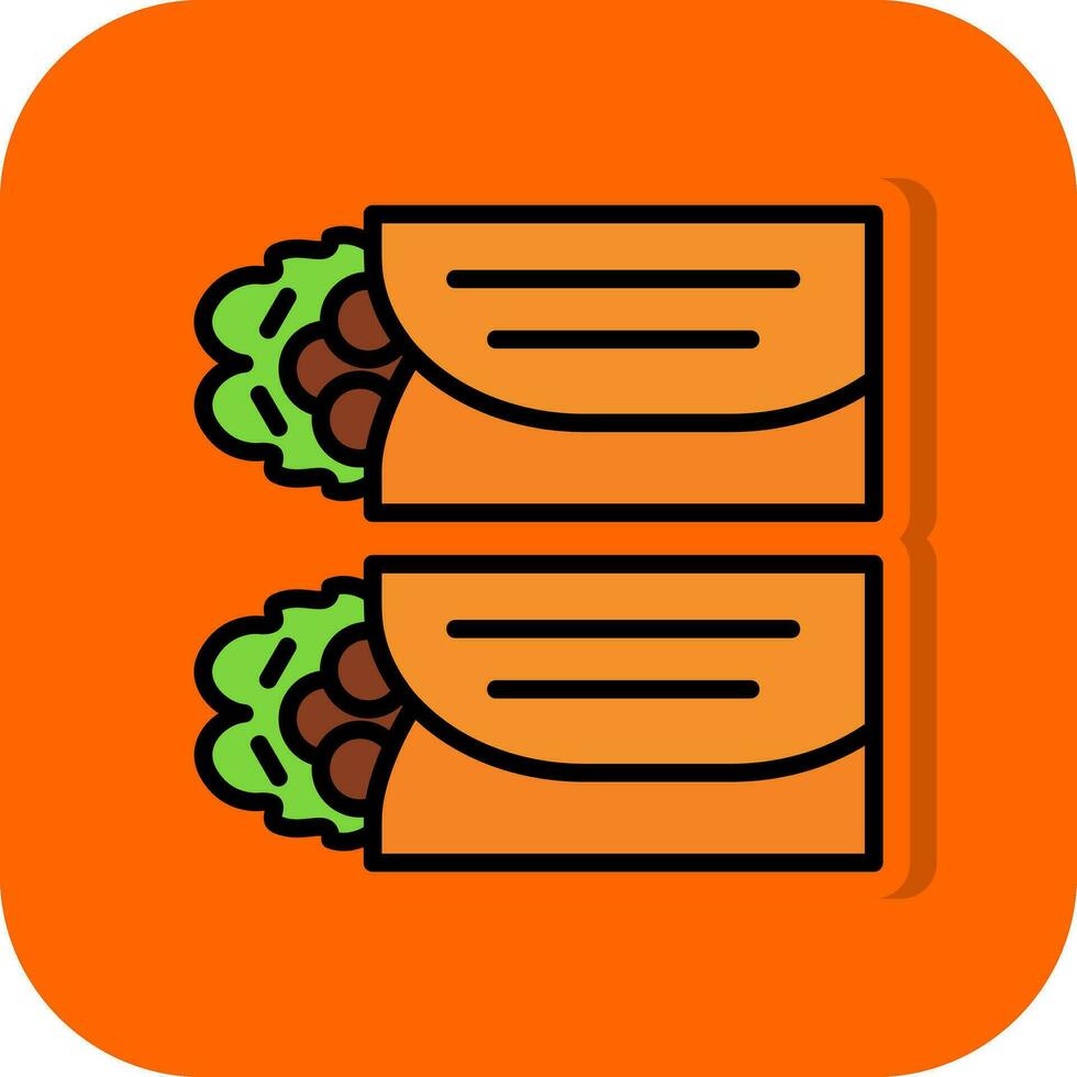 Breakfast Burrito Vector Icon Design