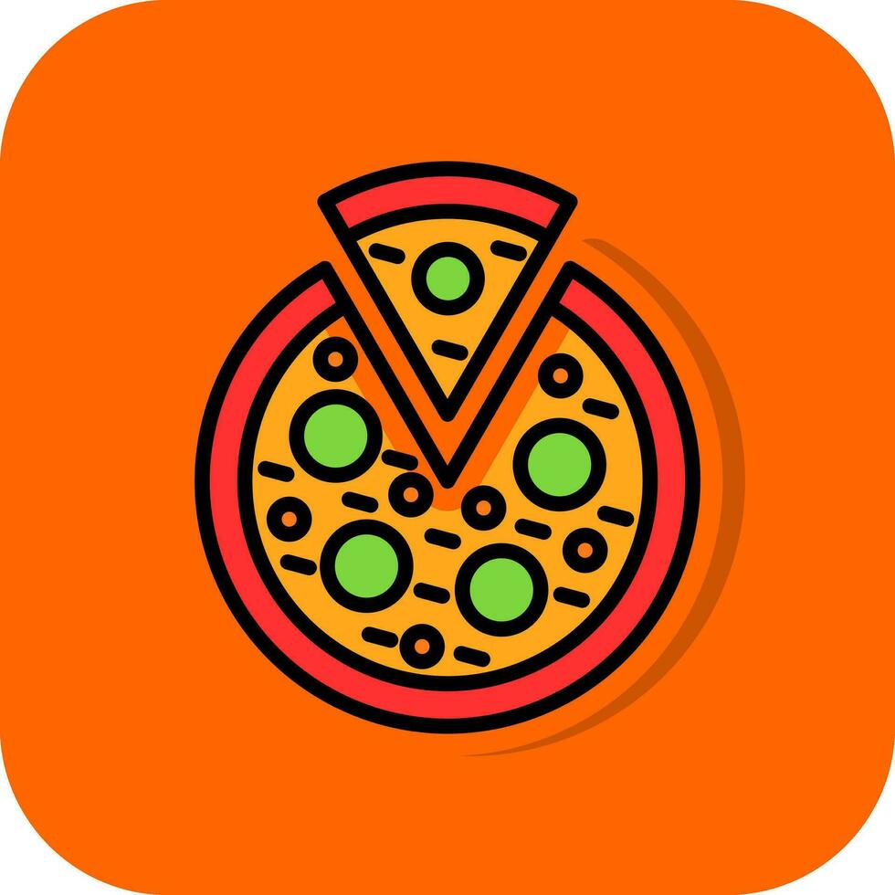 Veggie Pizza Vector Icon Design