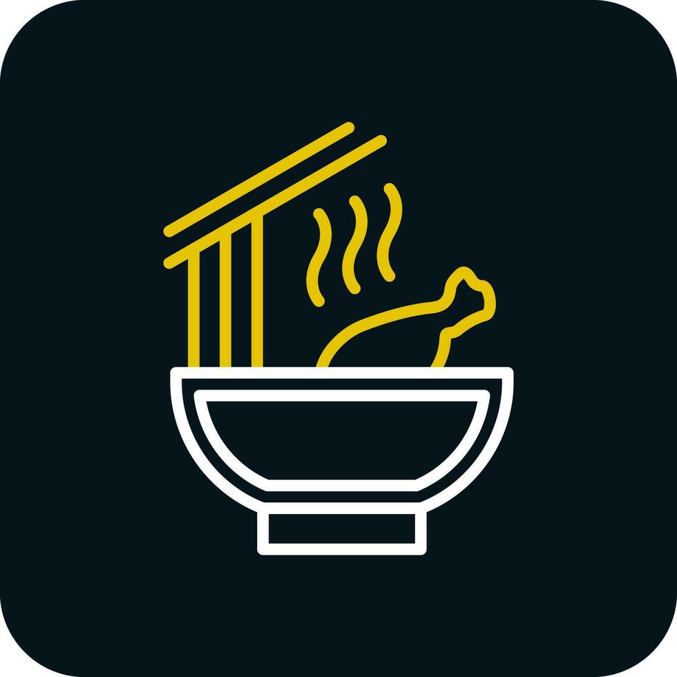 Chicken Noodle Soup Vector Icon Design