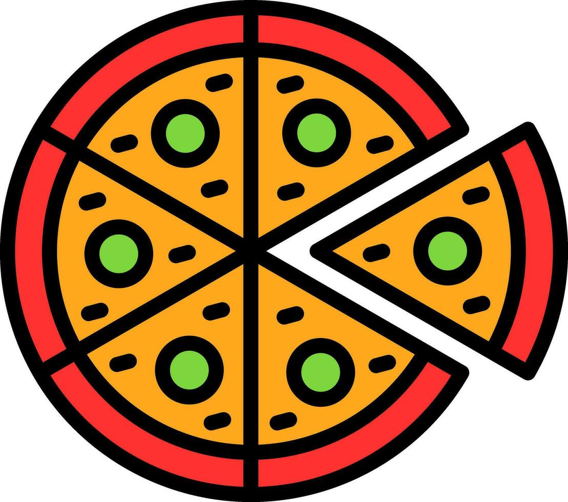 Margherita Pizza Vector Icon Design