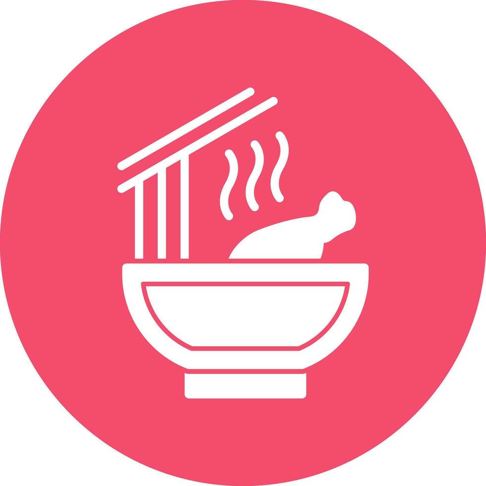 Chicken Noodle Soup Vector Icon Design