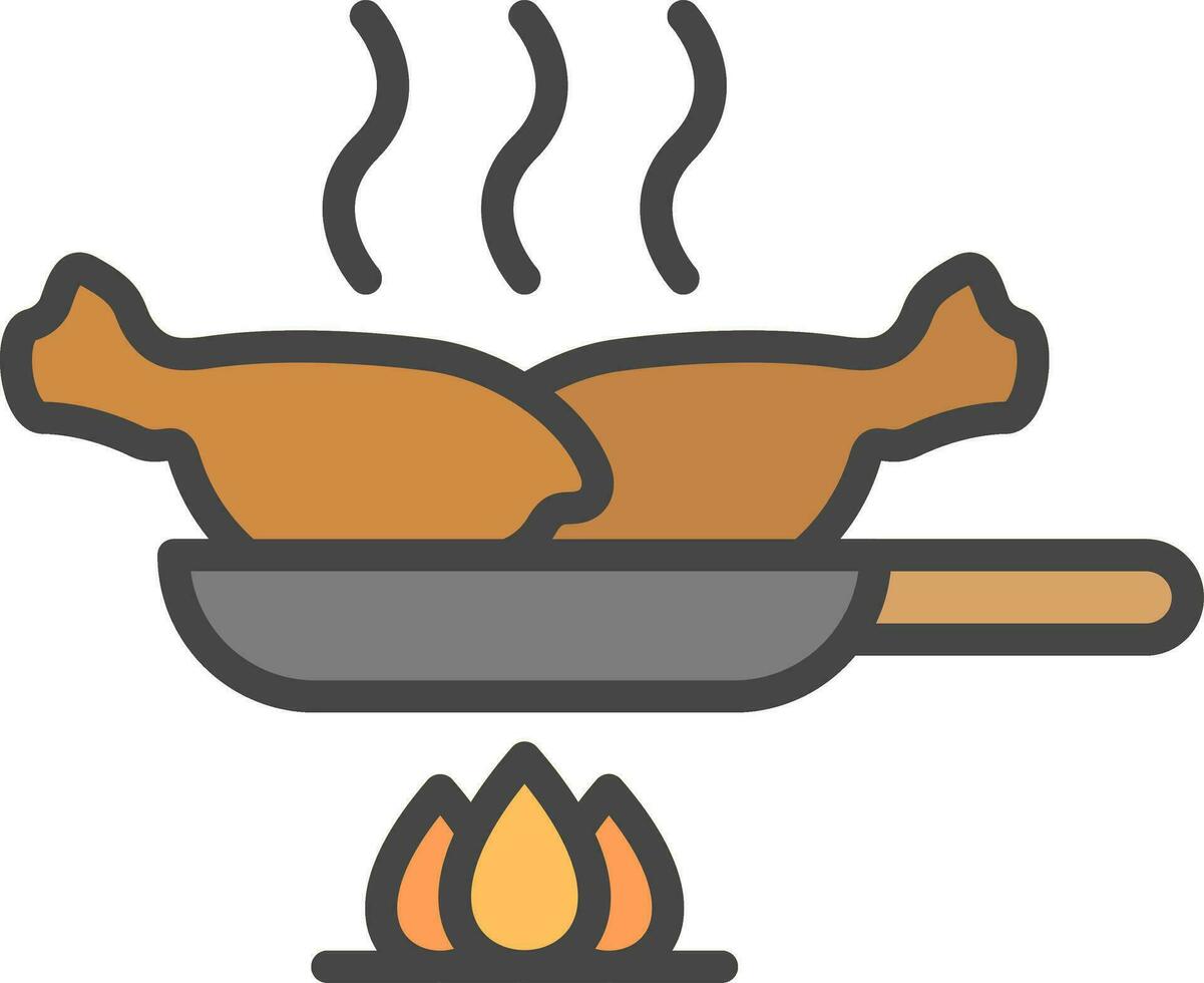 Chicken Stir-Fry Vector Icon Design