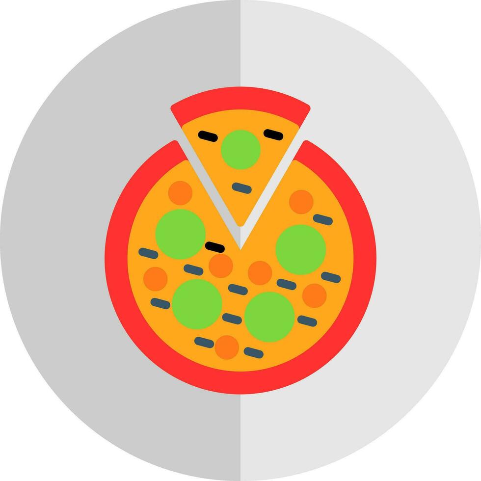 Veggie Pizza Vector Icon Design