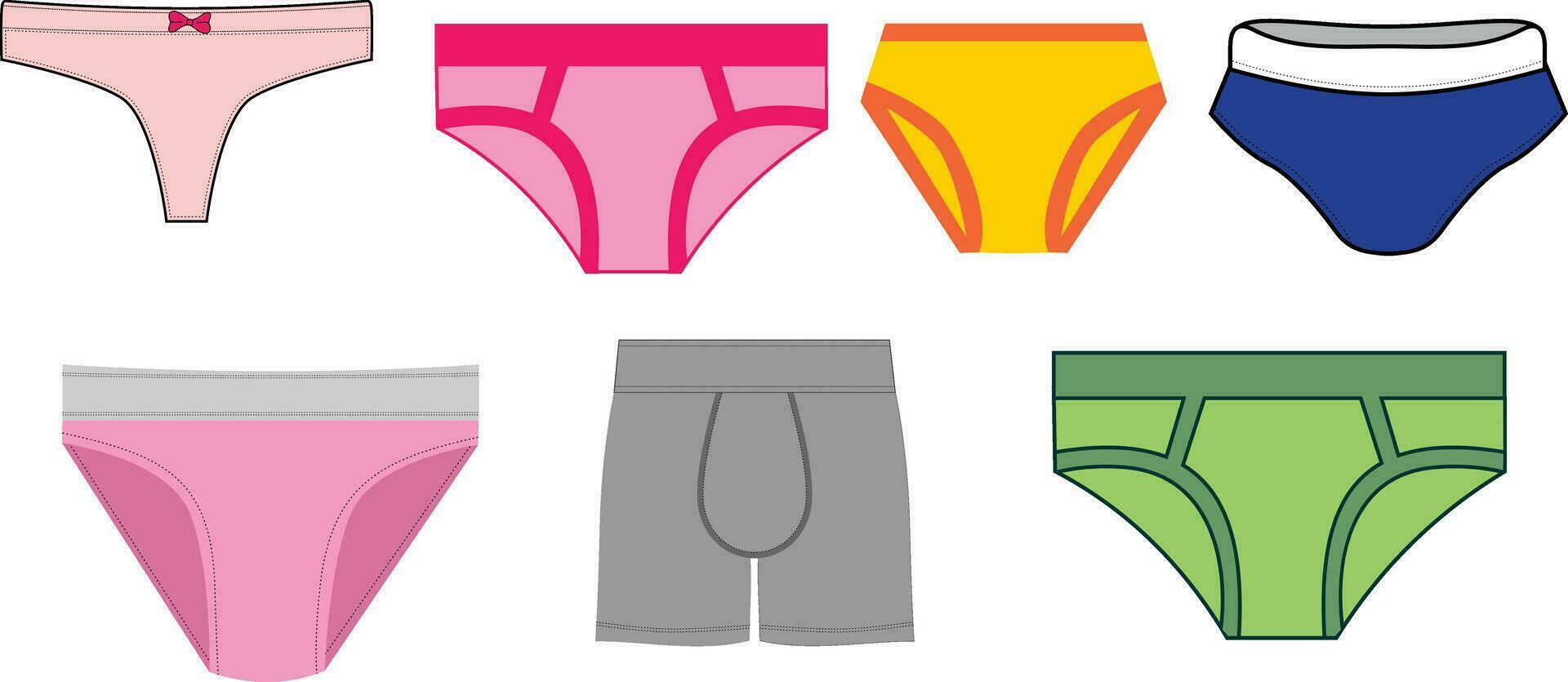 Set of underwear underpants panties vector isolated