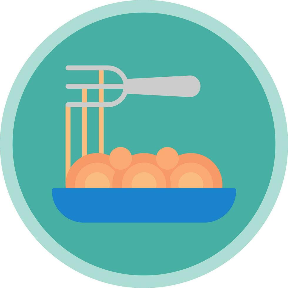 Spaghetti Bolognese Vector Icon Design
