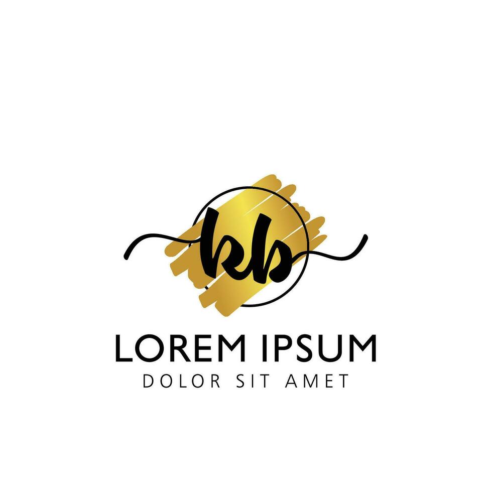 KB Initial Handwriting gold Brush Template Design vector