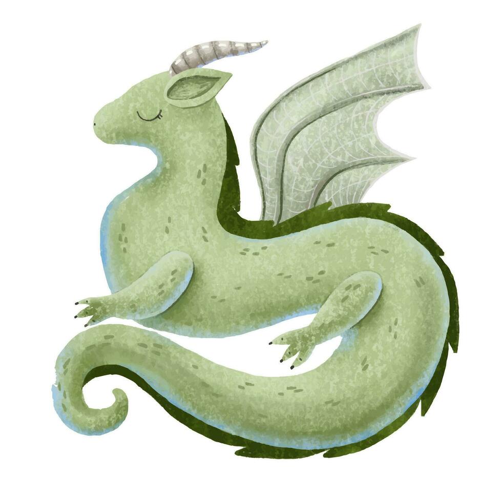 Magic dragons of fairy tales. Scary legendary creatures, chinese vector