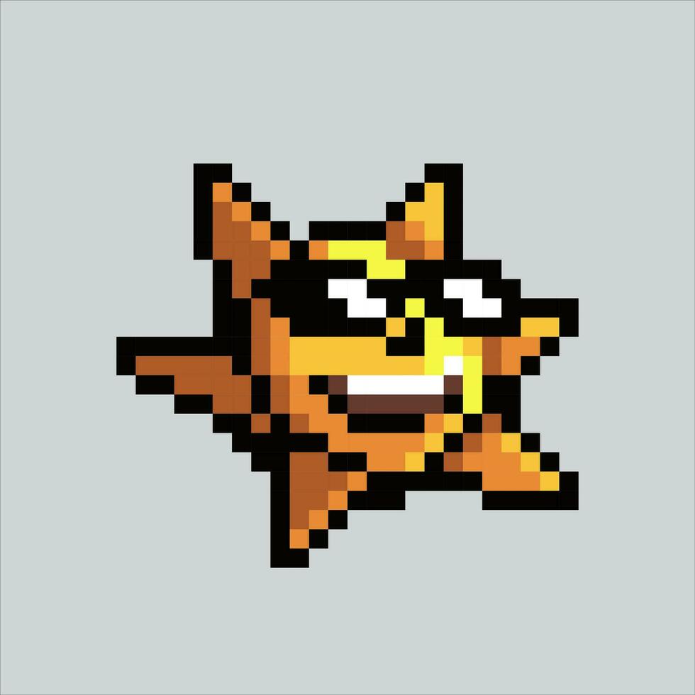 Pixel art illustration cute sun. Pixelated sun. cute summer sun icon pixelated for the pixel art game and icon for website and video game. old school retro. vector