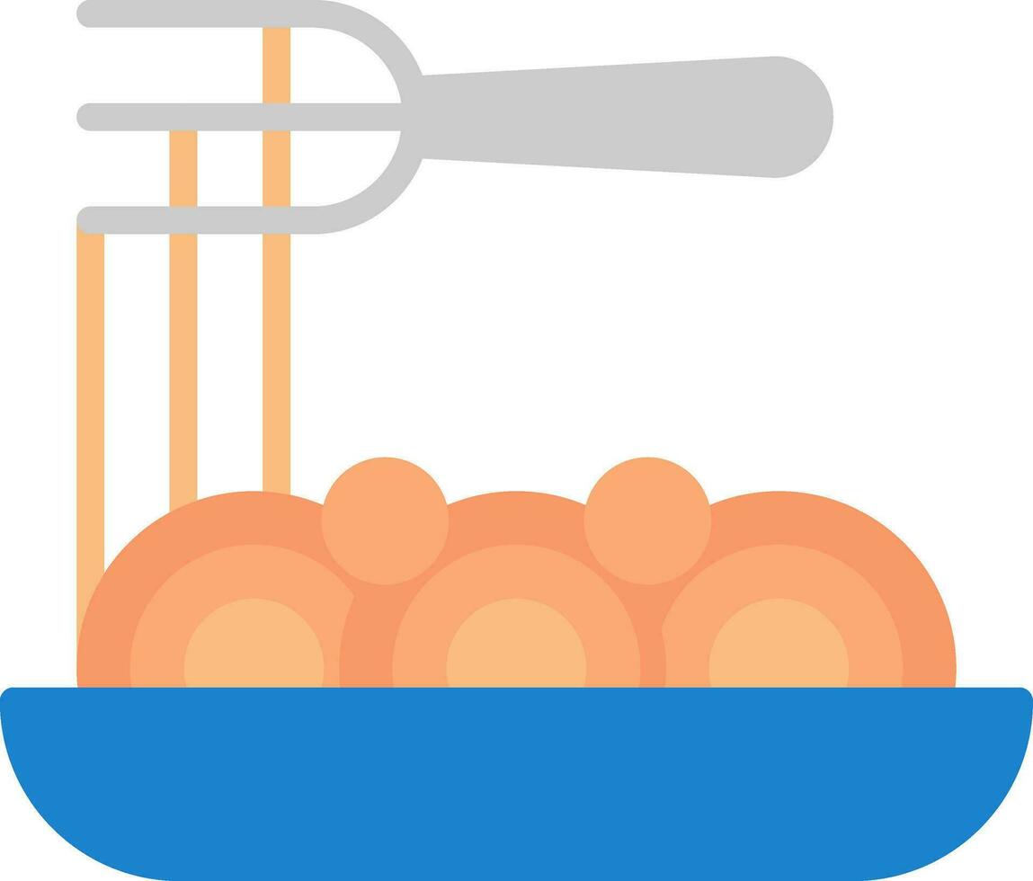 Spaghetti Bolognese Vector Icon Design