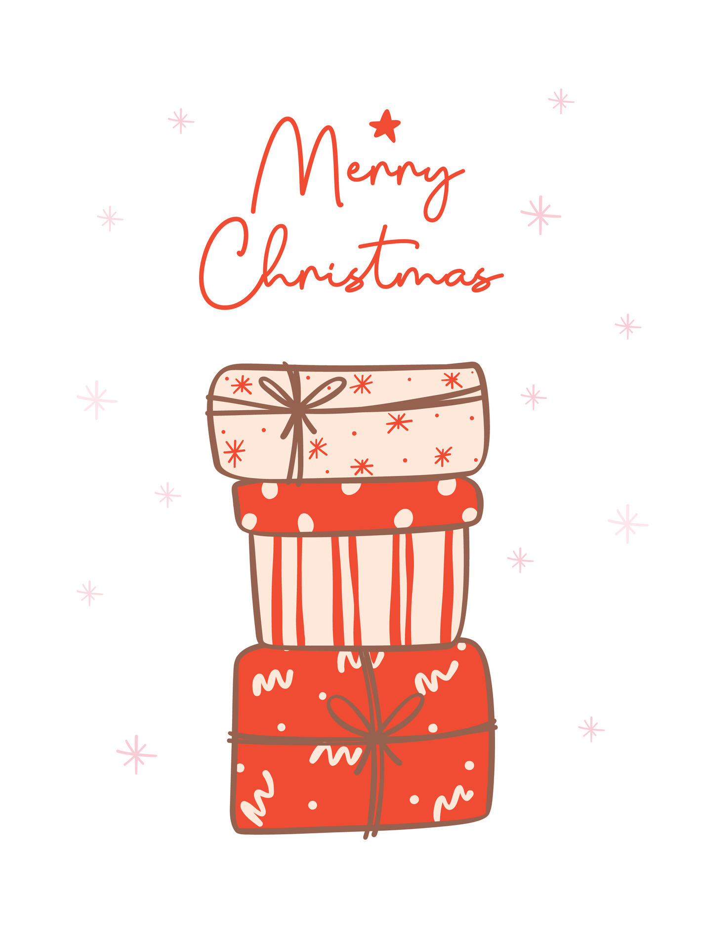 Joyful Christmas with cute and kawaii doodle illustration a pile of ...