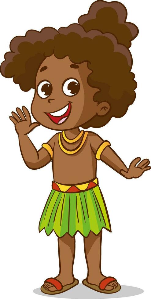 vector illustration of african kids