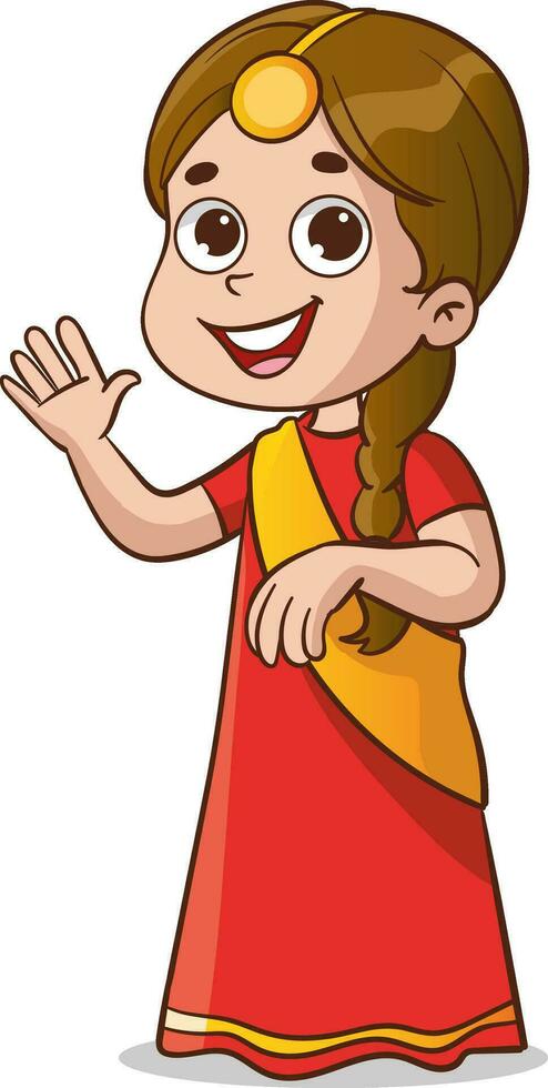 vector illustration of indian kids