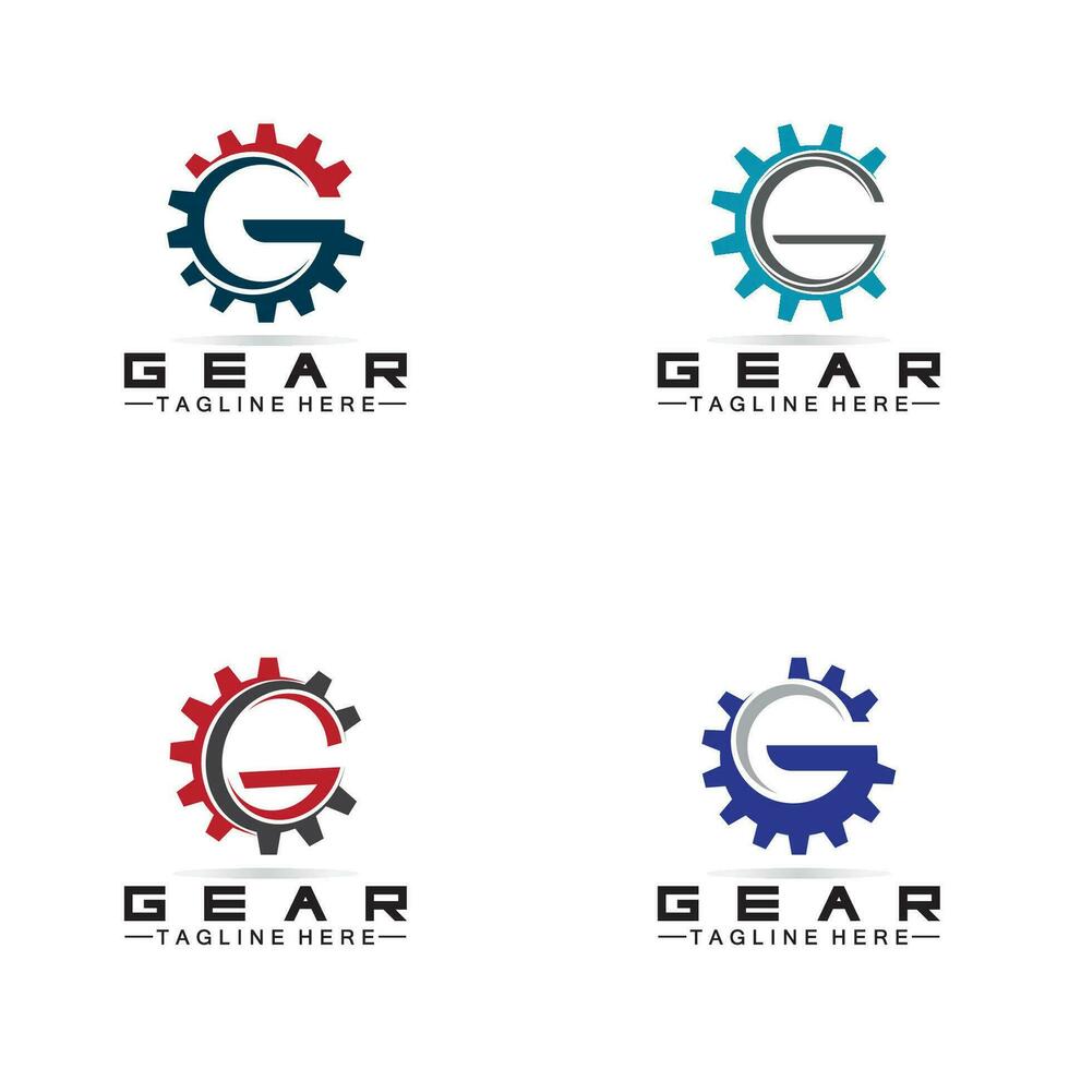 Letter G Gear Engineer Logo Design Template vector