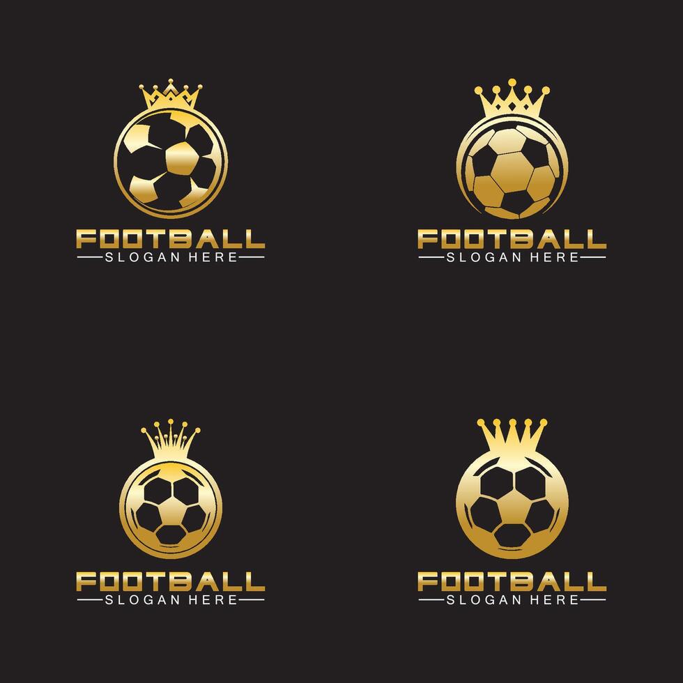 lujo dorado fútbol americano Rey logo diseño en aislado negro antecedentes vector