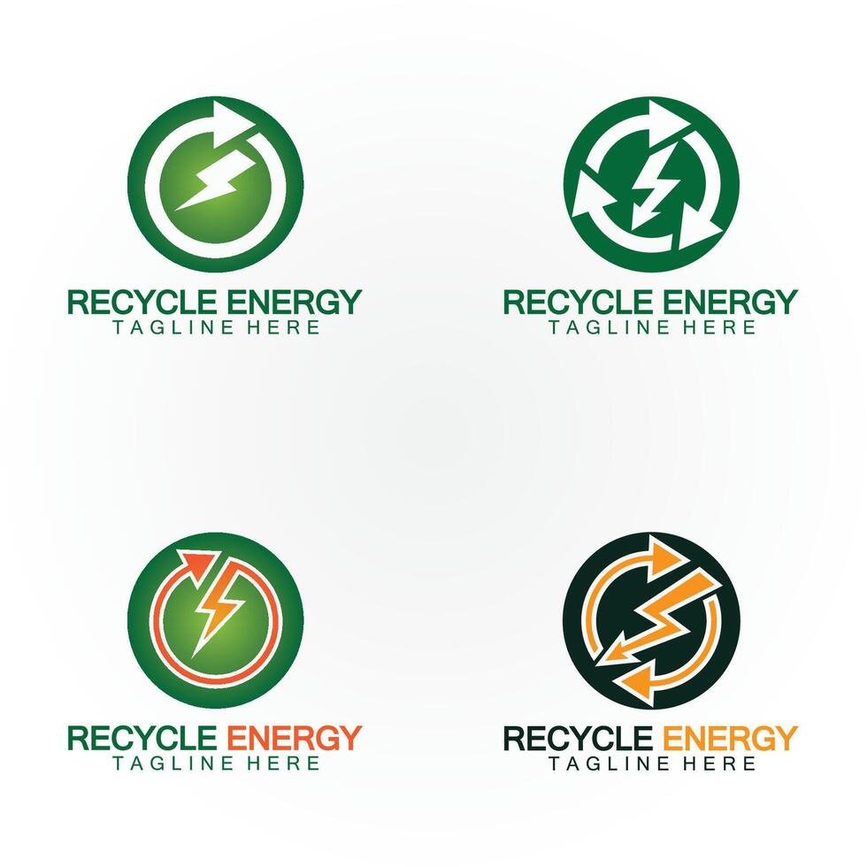 Recycle Energy Recycle Power Logo vector illustration icon design