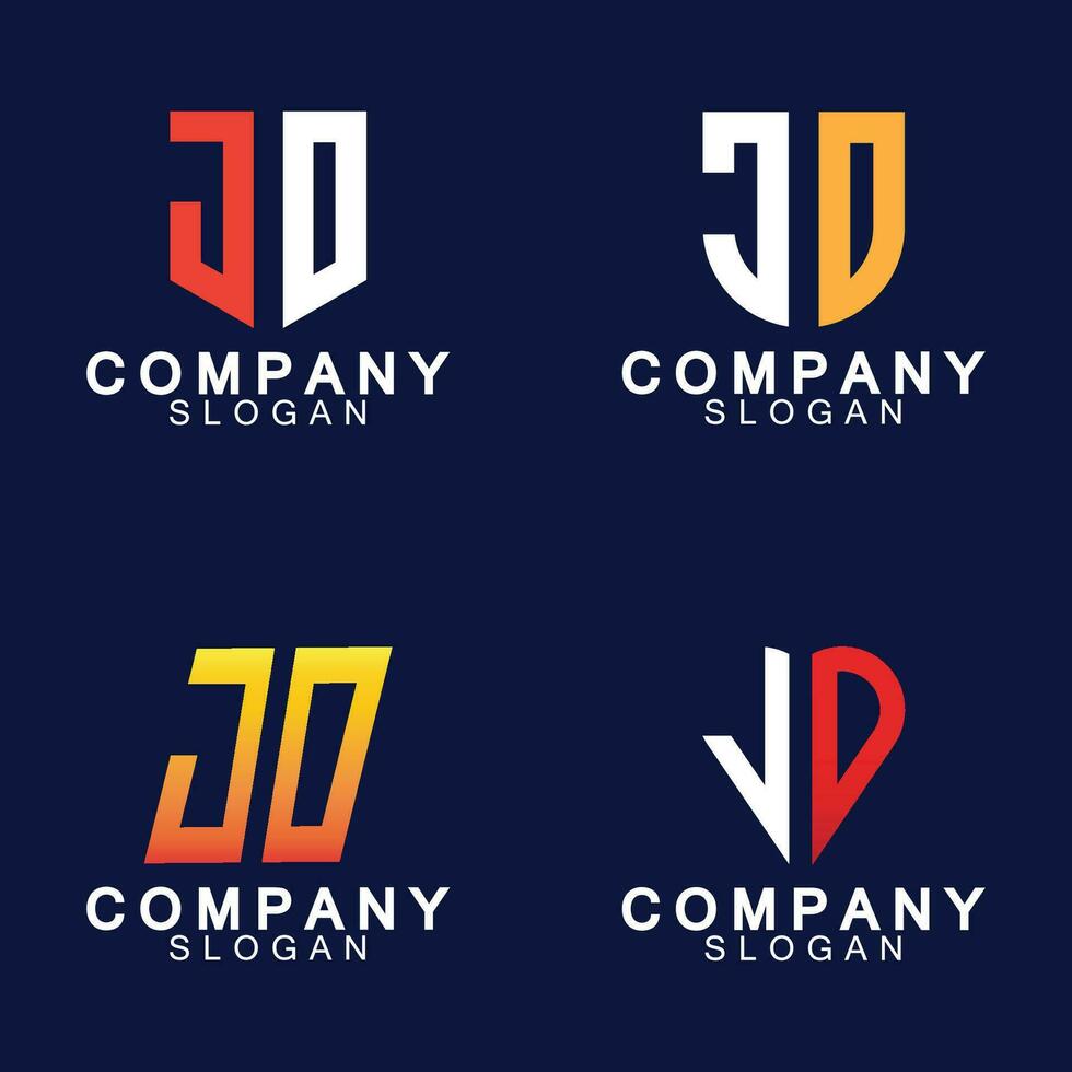 inicial letras jd logo diseño vector modelo.