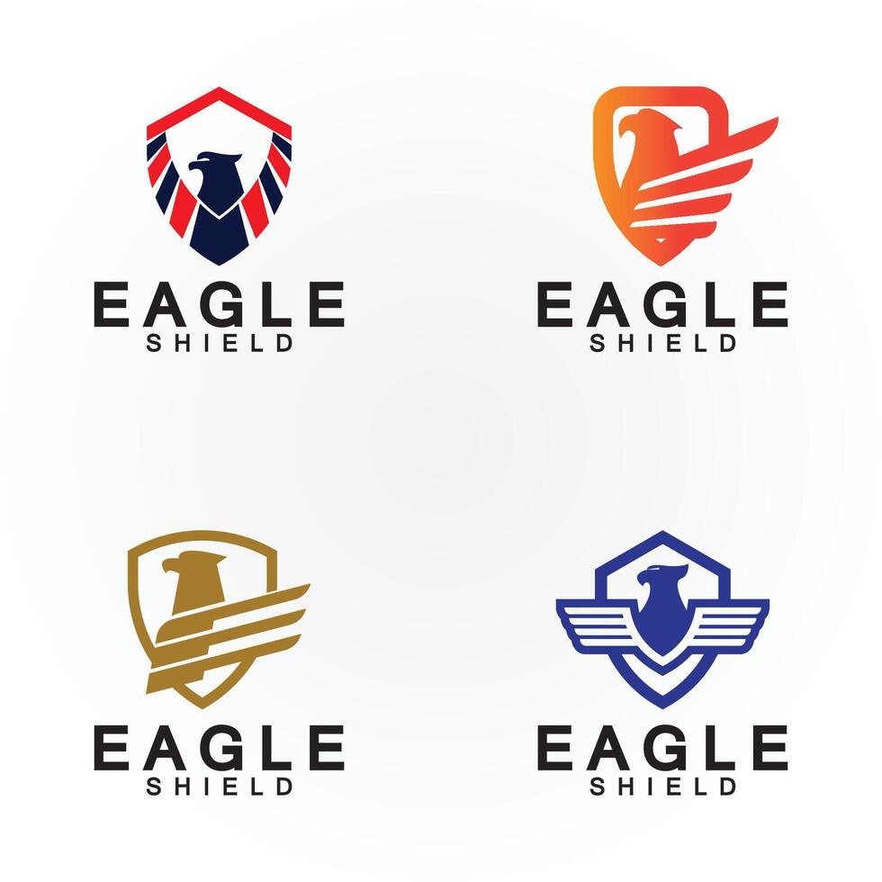 Eagle shield logo design, hawk  head vector emblem logo element, bird, falcon emblem vector icon