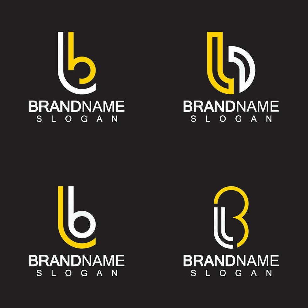 Alphabet Letters BL or LB business logo template vector