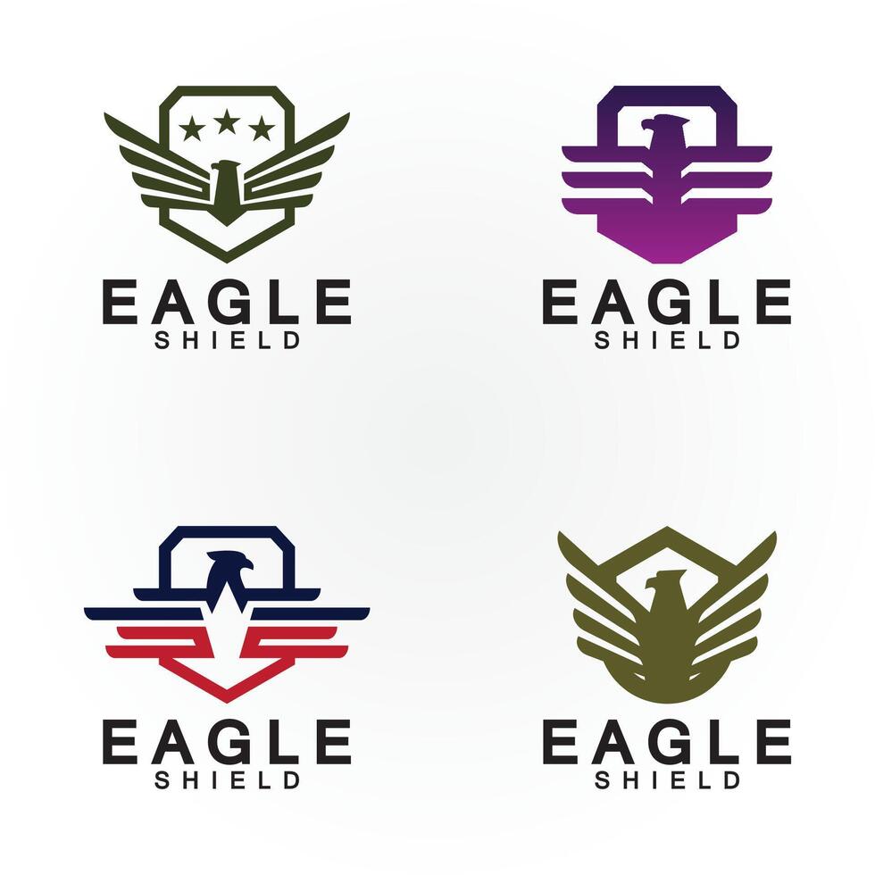 Eagle shield logo design, hawk  head vector emblem logo element, bird, falcon emblem vector icon