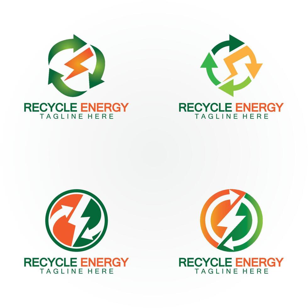 Recycle Energy Recycle Power Logo vector illustration icon design