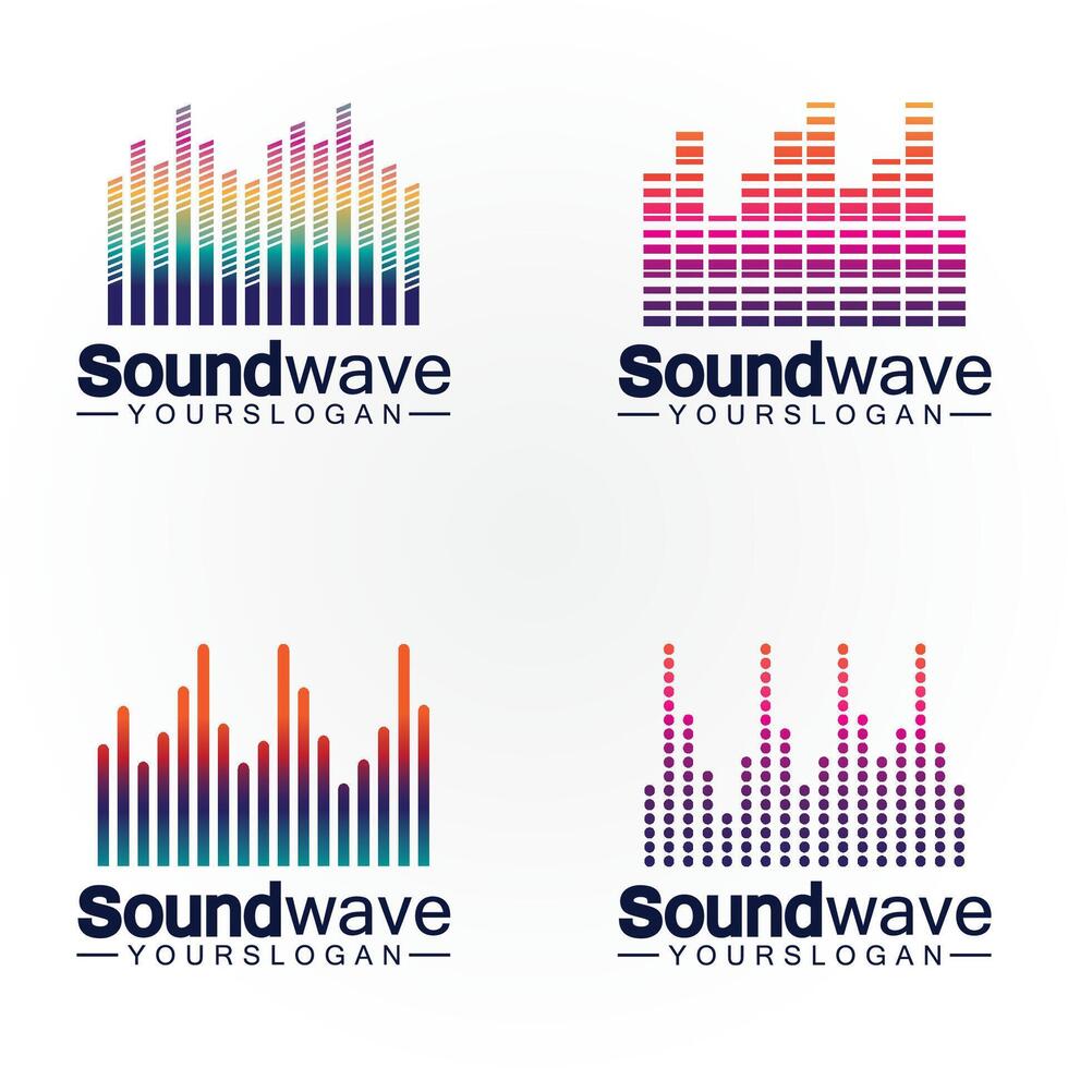 vector de logotipo y símbolo de onda de sonido