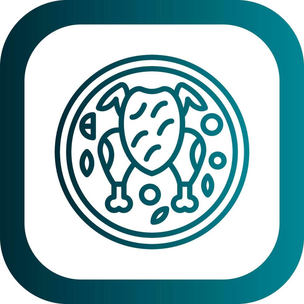 Roast Chicken Vector Icon Design