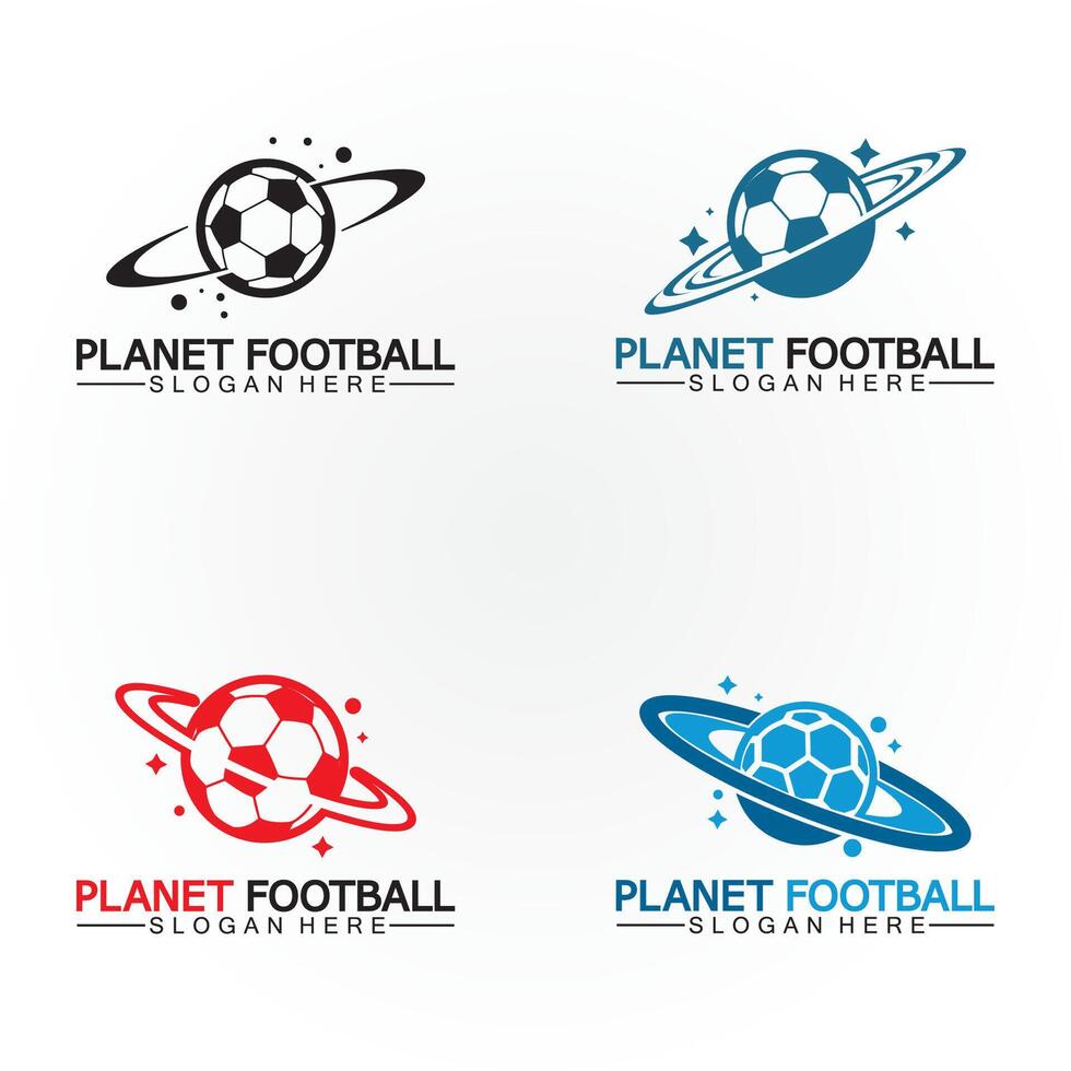 planeta fútbol americano o planeta fútbol logo vector modelo