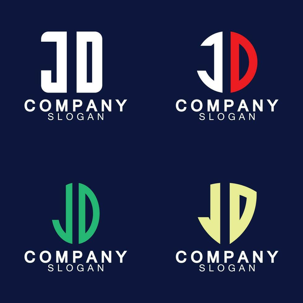 Initial Letters JD Logo Design Vector Template.