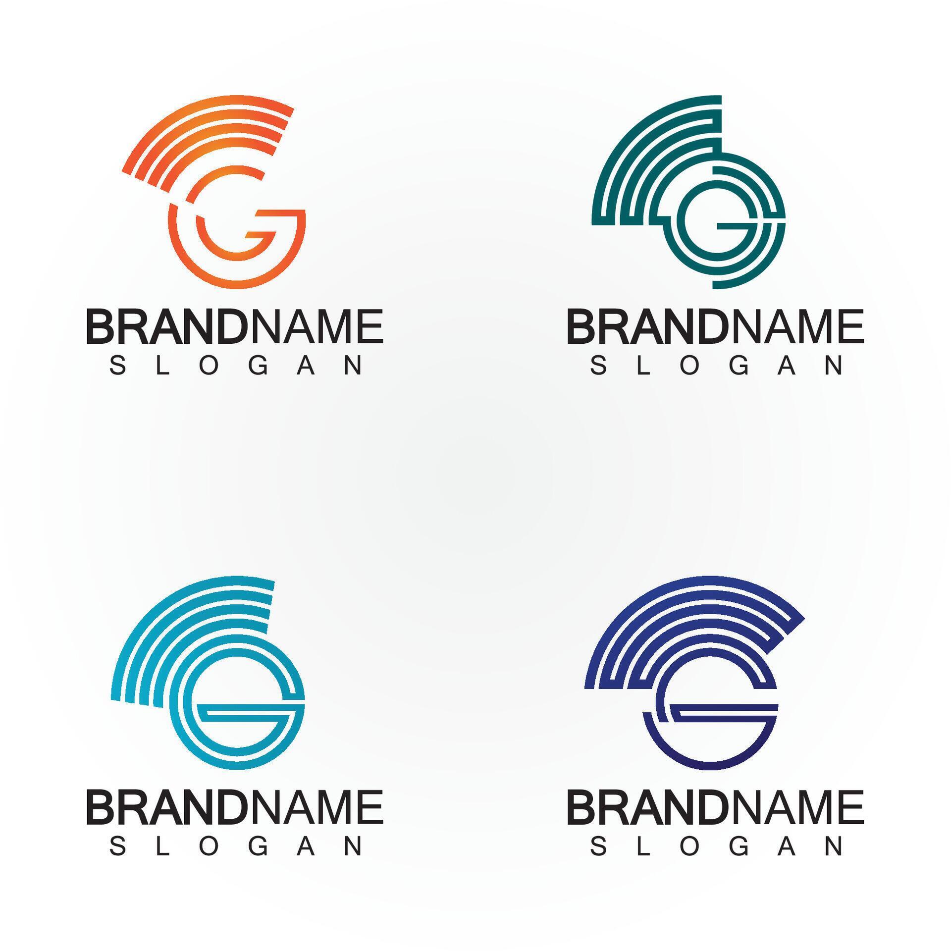 Letter G Signal Connect Circle Wireless Wifi Logo Design