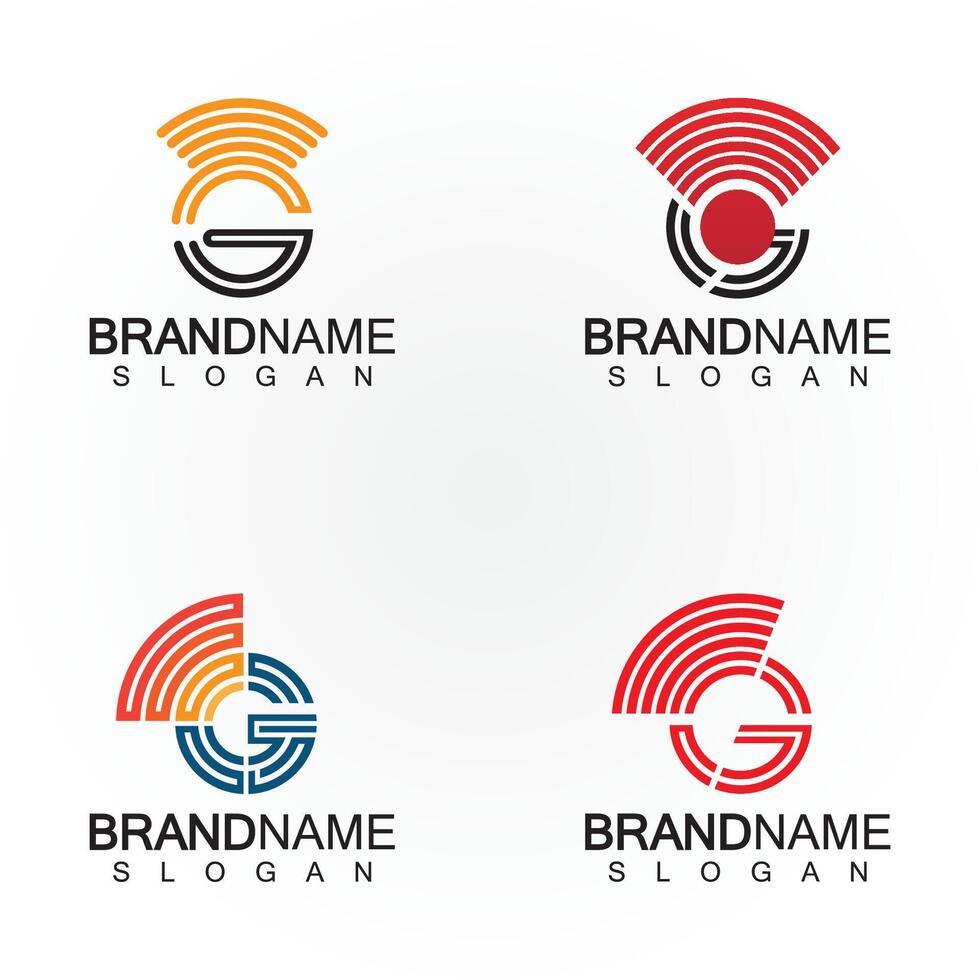 Letter G Signal Connect Circle Wireless Wifi Logo Design