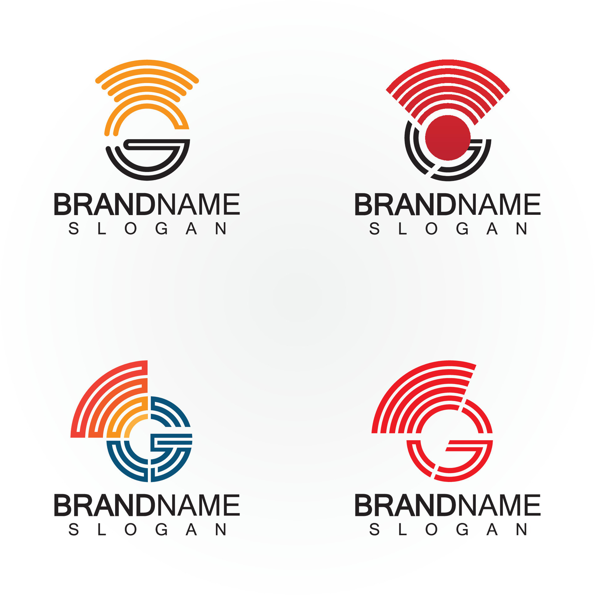 Letter G Signal Connect Circle Wireless Wifi Logo Design